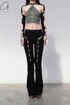 Rui Zhou WV05 series hollow flared stretch casual pants RUI-RUIFW21WV05-HEI Black Onyx